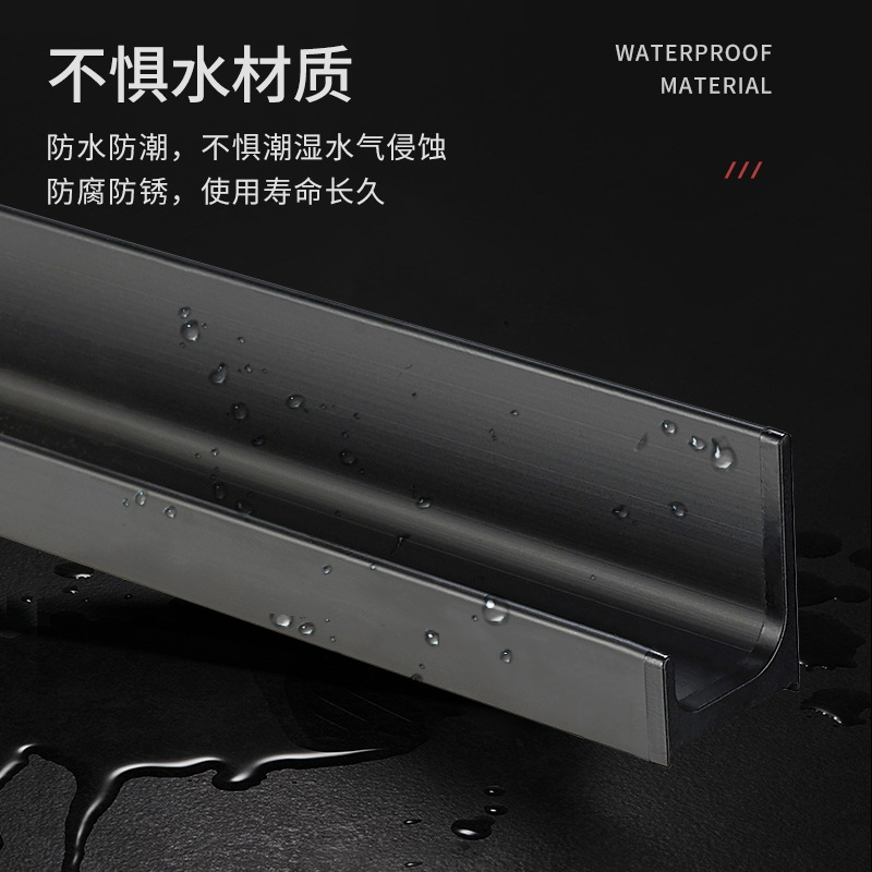 Ranurado-Libre de tipo L manija de la puerta del armario invisible armario empotrado cocina manija de la puerta del gabinete sin manija moderna minimalista