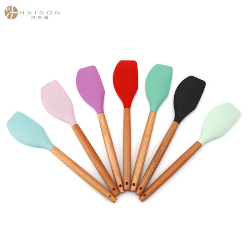 Silicone Handle Scraper, Heat Resistant Cake Spatula, Cream Spreader, Mixer, Baking Tool, Butter Scraper