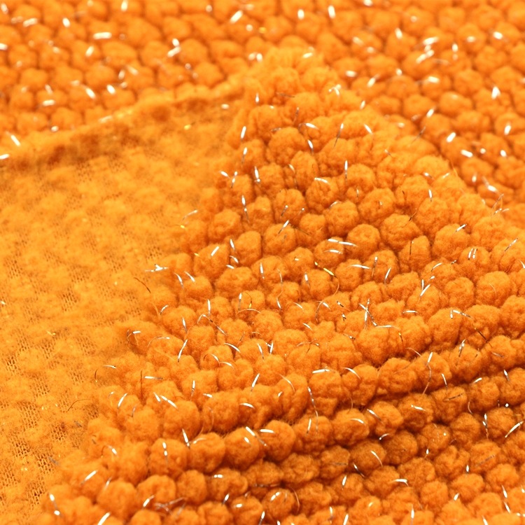 提花银丝宝宝绒服装面料纬编菠萝绒玉米粒绒贝贝绒提花舒棉绒布料