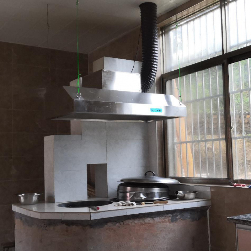 不锈钢商用排烟罩农村柴火灶土灶大吸力排烟罩小型饭店厨房专用