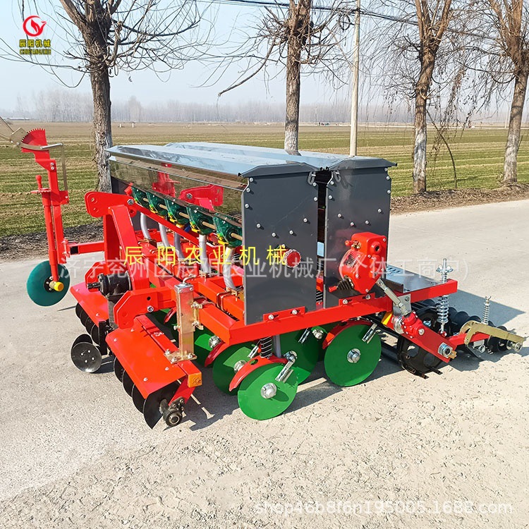 无级变速下种量可调多行小麦芝麻播种机双排线浆腿式拖拉机带动
