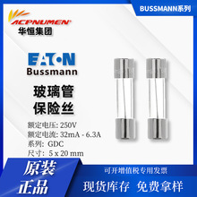 美标Bussmann GDC 32mA-6.3A  250V 玻璃管 慢断保险丝管 带引线