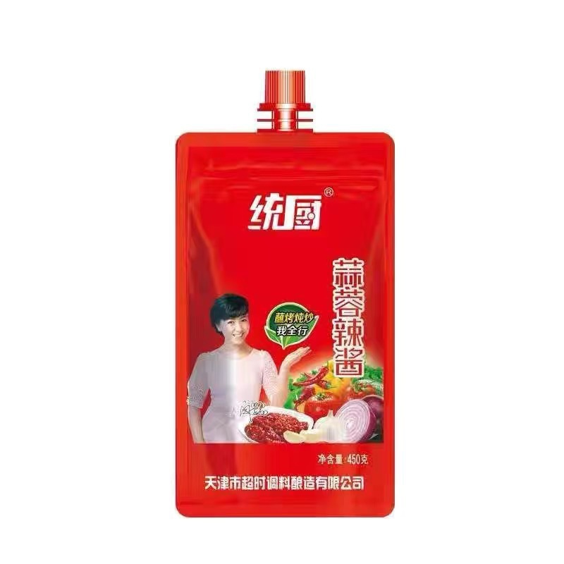 天津統厨にんにく蓉辣醤にんにく蓉醤商用450g100gに味噌をつけて麺を混ぜます。|undefined