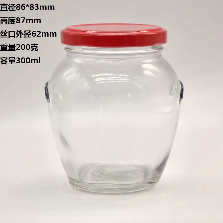 厂家供应300毫升酱菜玻璃瓶辣椒酱瓶密封度强储物大容量