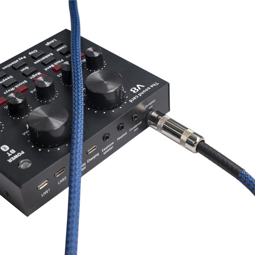 New metal plug thickened 22AWG pure copper large two-core 6.35 male to male electric guitar audio cable