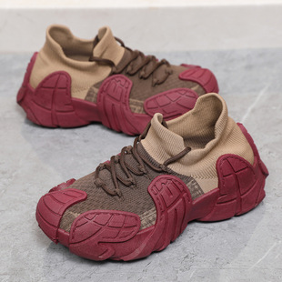 Internet Celebrated Casual Socks Shoes 2025 Summer New Flying Woven Breathable Sports Casual Shoes Women's Fashion All-match Trendy Shoes