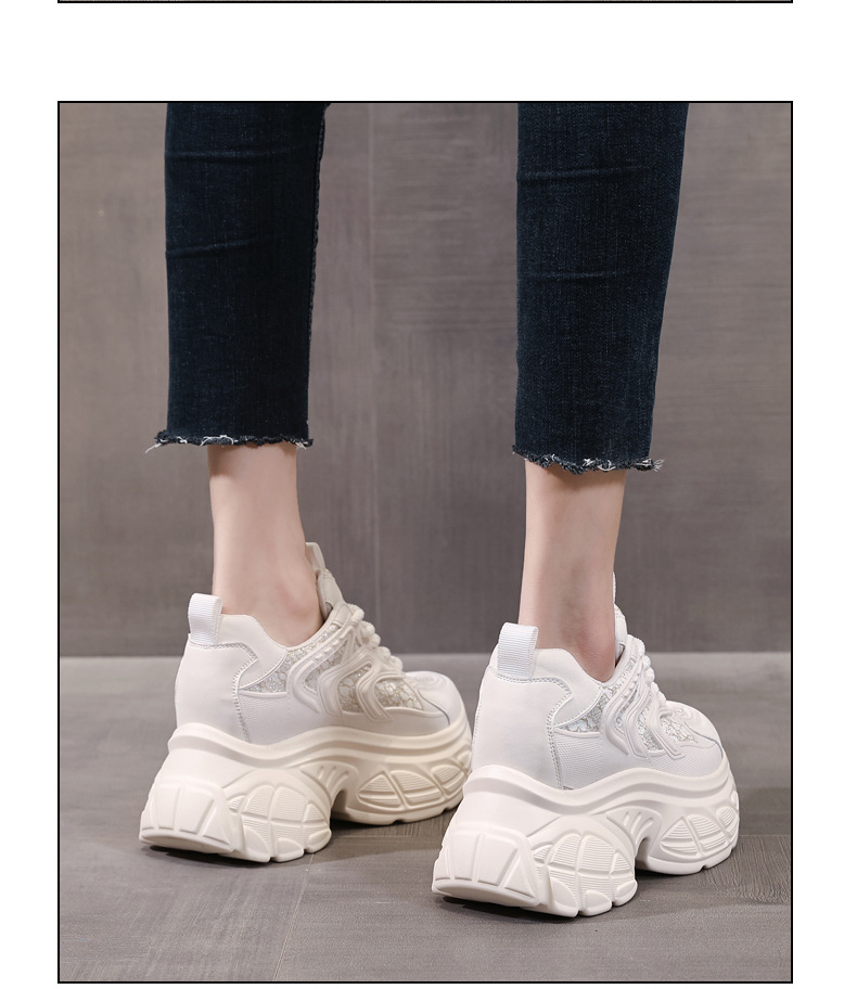 Giày thể thao đế dày dáng nhỏ khoe chân HT1697-12 sneaker nữ chunky đế dày — Màu be chi tiết 13