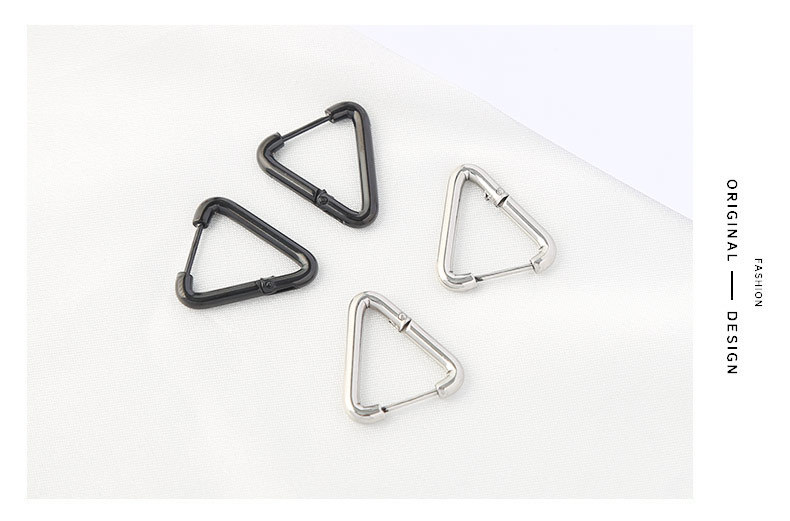 Fashion Triangle Titanium Steel Plating Earrings 1 Piece