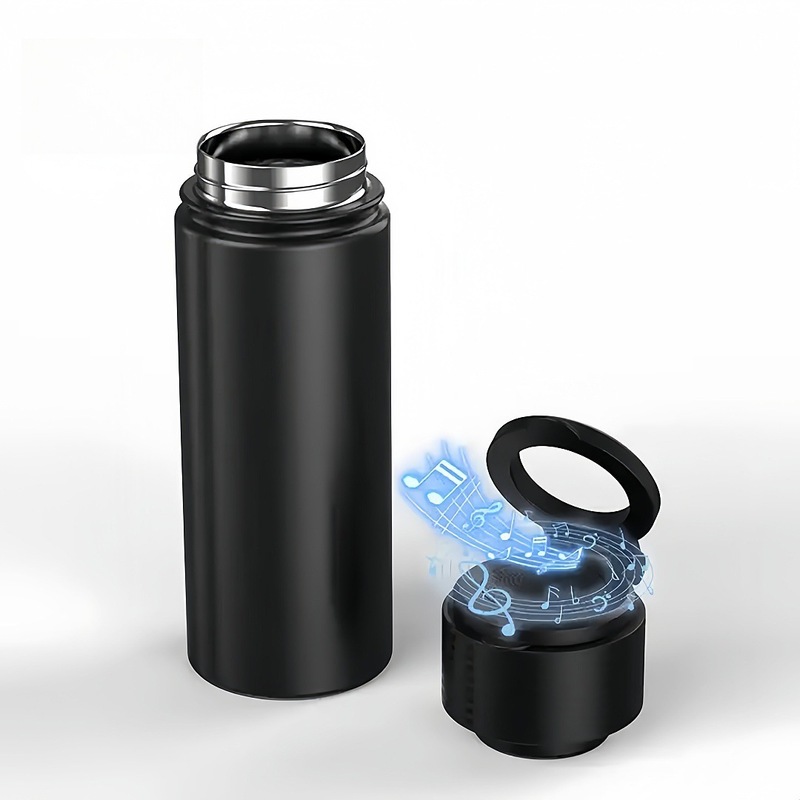 磁気携帯電話ホルダー断熱カップ Bluetooth オーディオステンレス鋼ウォーターカップアウトドア旅行ハンドルスポーツウォーターボトル|undefined