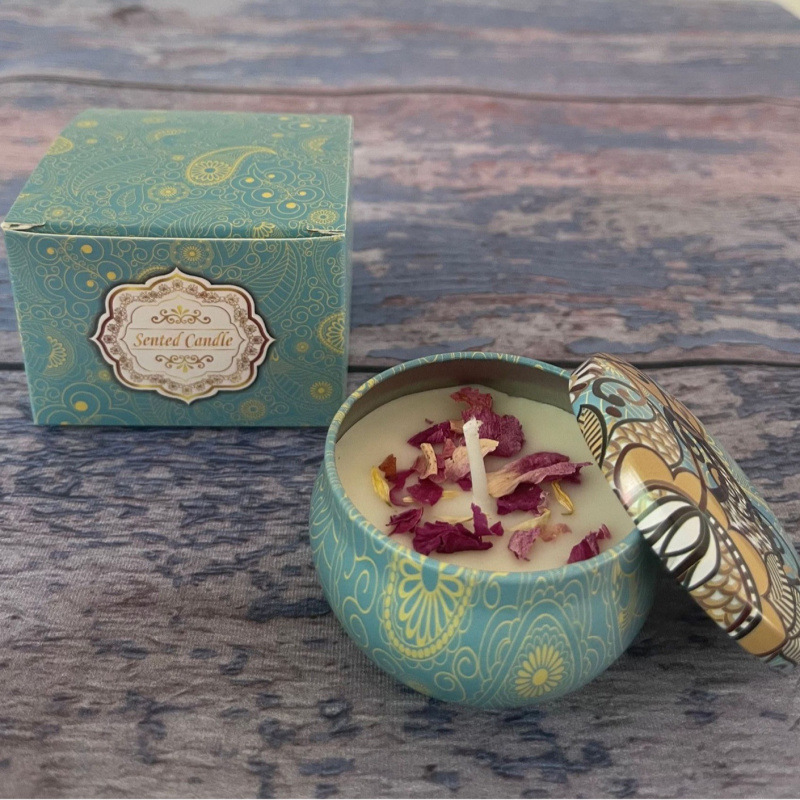 ¿Cara de soja transfronteriza con cera seca de flores? Regalos de cumpleaños de boda flores de flores de vela aromática