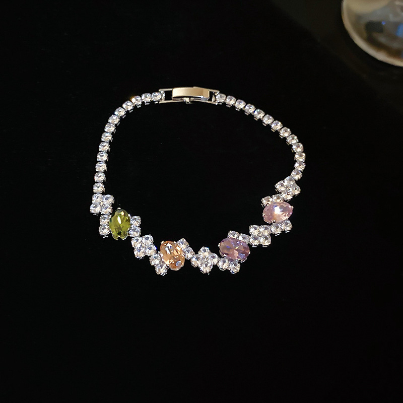 Pulsera de letras de ácido acético de circón Moda exquisita pulsera de viento frío ligero lujo temperamento de alta gama al por mayor