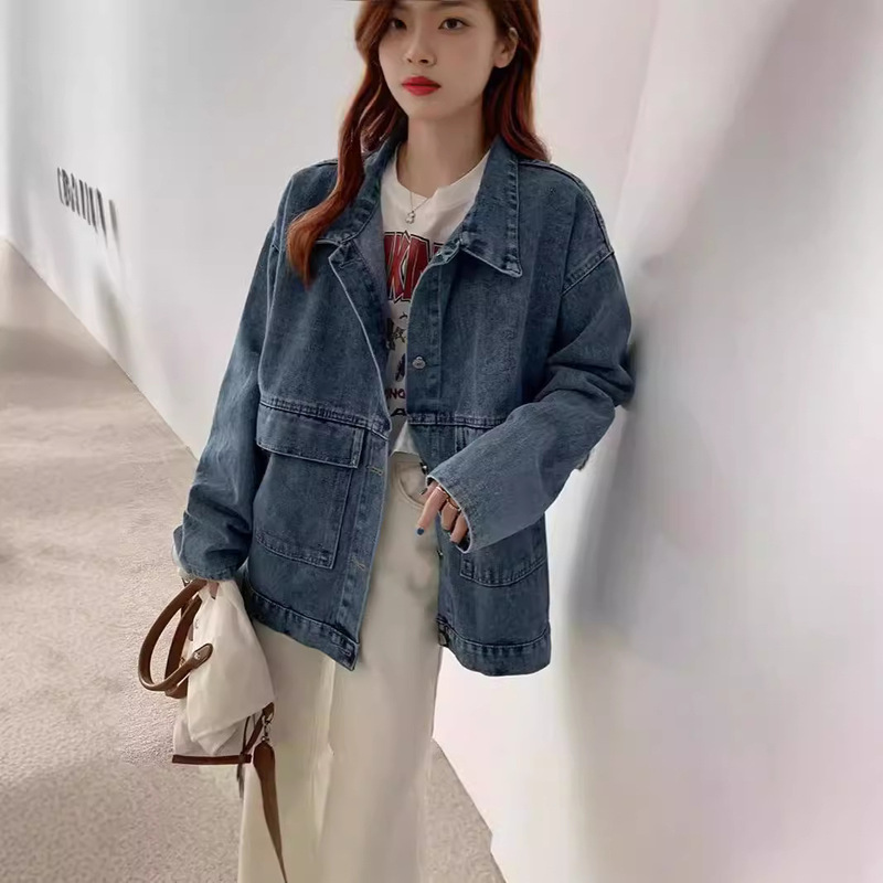 2026 Autumn and Winter New Style Denim Jacket for Women, Loose Korean Style, Mid-Length, Versatile Student Jacket, Trendy and Stylish