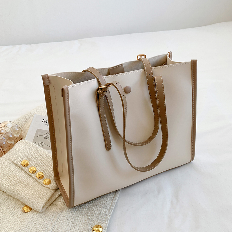 High End Fashion New Large Capacity Designer With Textured PU Material Single Shoulder Double Tote Commuter Bag For_voghion.com