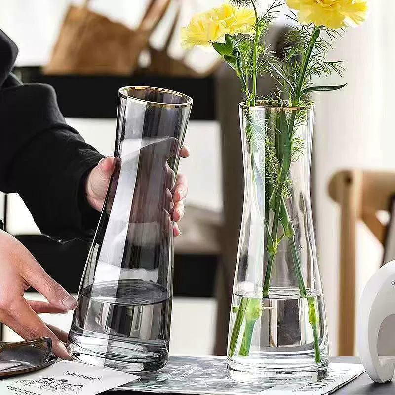 Легкая роскошь и простая прозрачная стеклянная ваза, цветочная композиция, гидропонные цветы, скандинавская ваза, стиль ins, красивое украшение для гостиной