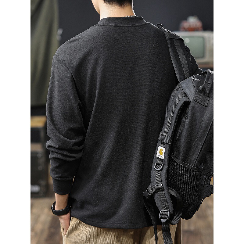 280g Heavyweight Velvet Warm Long-Sleeved T-Shirt for Men 2026 Spring New Style Heat-Locking Men's Inner Layering Shirt t