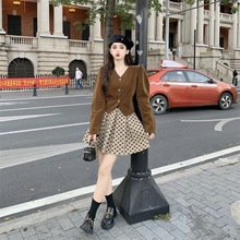 名媛小香风女秋季新款气质洋气两件套显瘦高腰百褶短裙