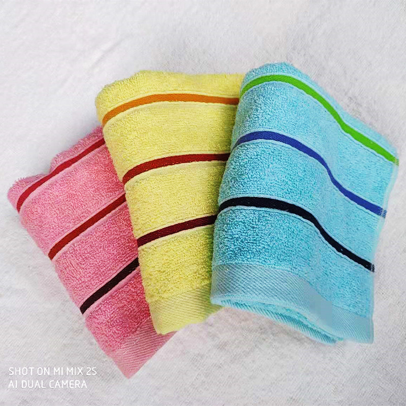 100 grams of weak read towel three break good water absorption bright color is very popular public towel for all ages