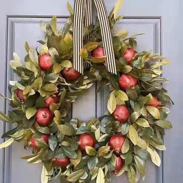 豪贝新作 独立型秋のザクロの花輪 FALL WREATH - POMEGRANATE WREATH|undefined