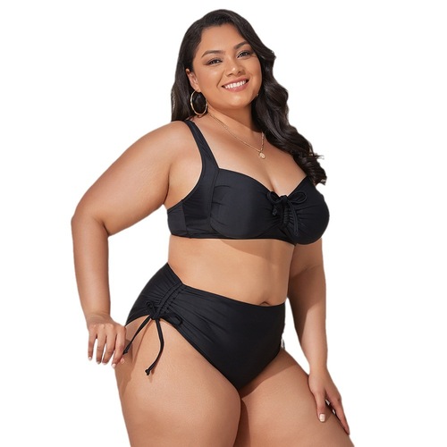 Women's Split Bikini Swimwear, European and American Sexy Style, Bra-Free Triangle Swim Top with Pads