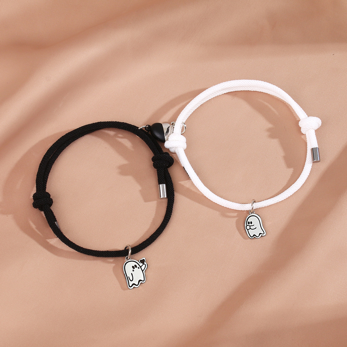 15g Weight 304 Stainless Steel Pendant Material Drawstring Bracelets Classification rope Chain Material 1 Set Quantity Casual, Daily Occasion 304 Stainless Steel, rope Material Halloween Festival Geometric, ghost, Heart Shape Pattern Couple Gender Asymmetrical Design Simple Style, Classic Style Style Simple Style Classic Style Geometric Ghost Heart Shape 304 Stainless Steel Rope String Bracelets Halloween Wholesale 1