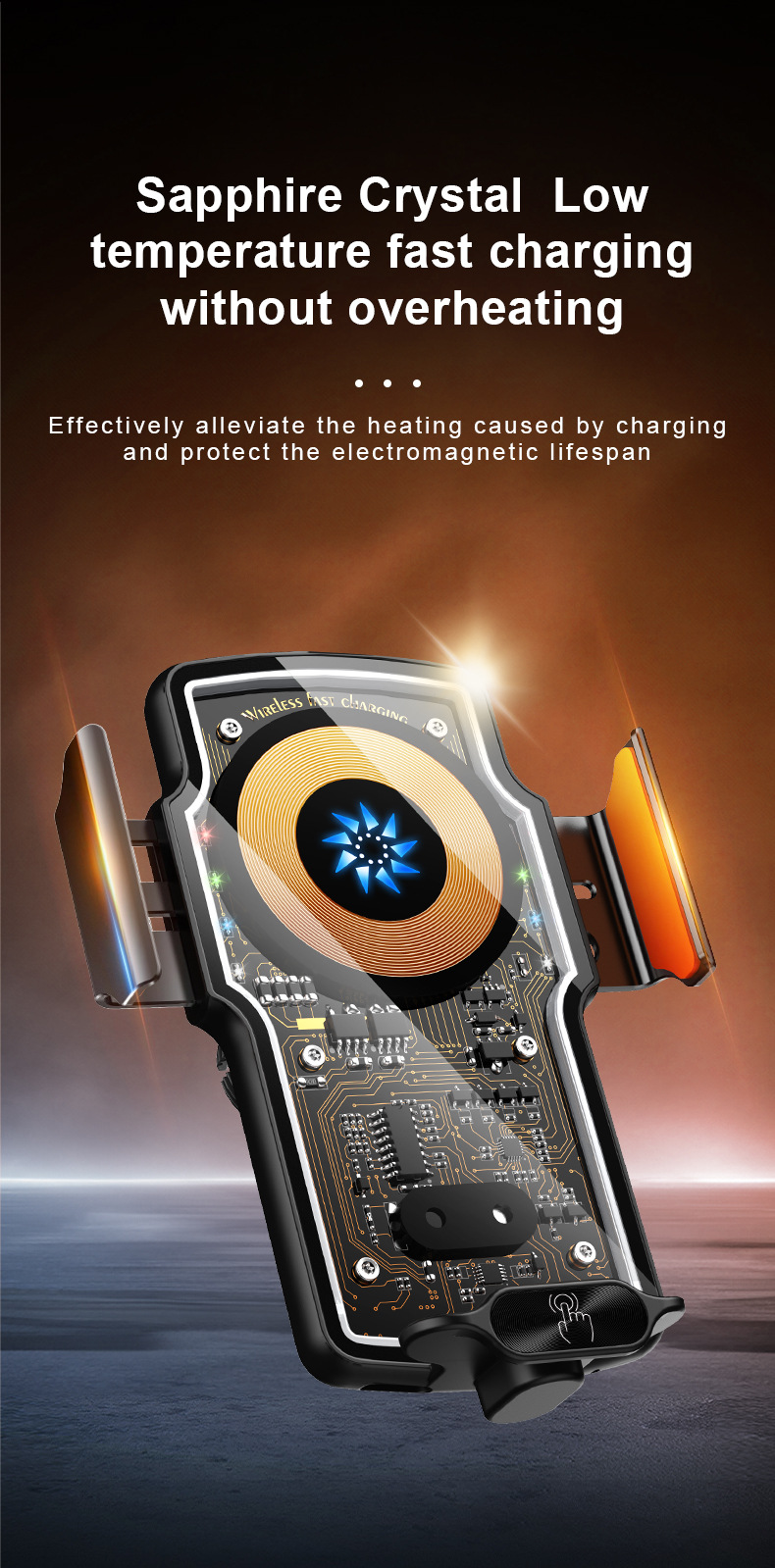 2026 Car Mobile Phone Holder Wireless Charging Car Navigation Magnetic Fast Charging Modified Electric Smart Car Accessories