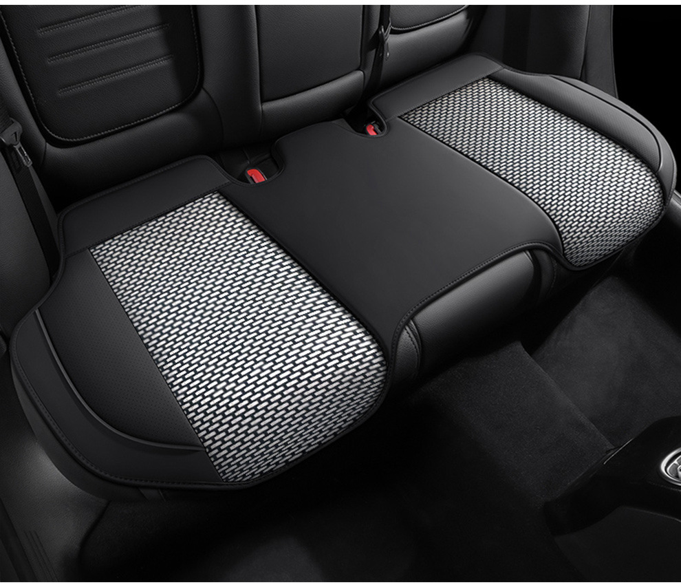 Factory Direct Sales Breathable Leather and Ice Silk Combination Three-Dimensional Comfortable Soft Universal Car Seat Cover for All Seasons, Durable and Stain-Resistant
