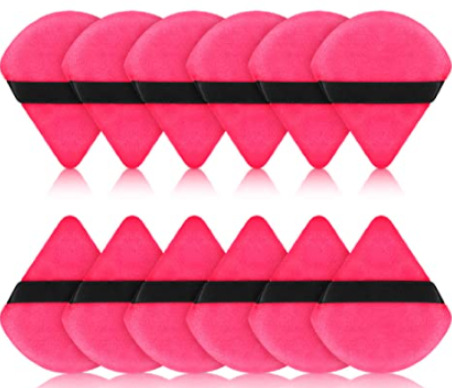 Suministro directo transfronterizo triángulo pequeño cuadrado redondo corazón melocotón polvo seco miel en polvo maquillaje multicolor material de pelo corto súper suave