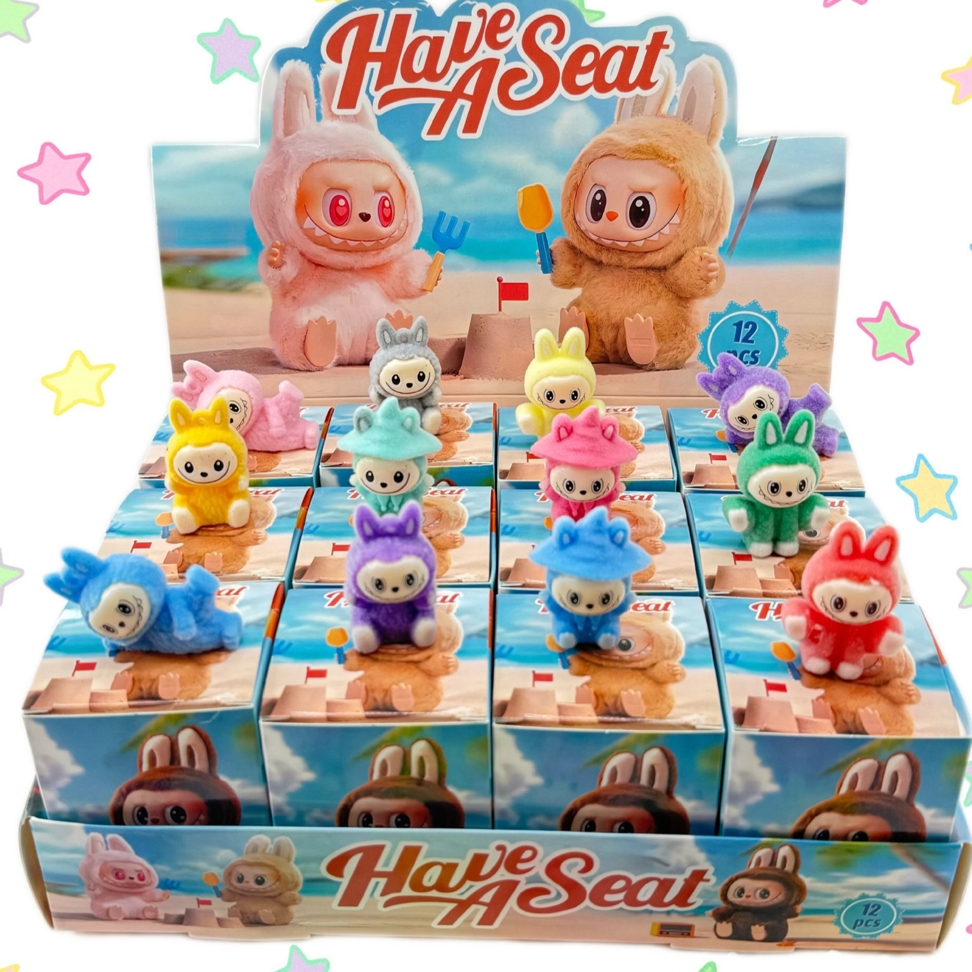 12 pieces of beach flocked dolls