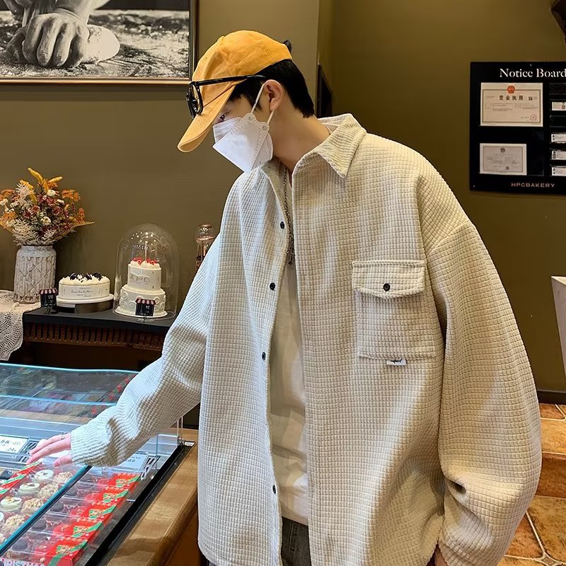 Estilo japonés Harajuku 2024 primavera y otoño abrigo guapo hombre ins marca de moda callejera estilo de Hong Kong chaqueta suelta de tendencia coreana