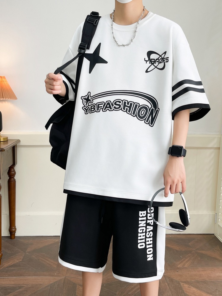 2025 verano juveniles pantalones cortos de manga corta sueltos trajes deportivos camisetas de diseño original casual versátil