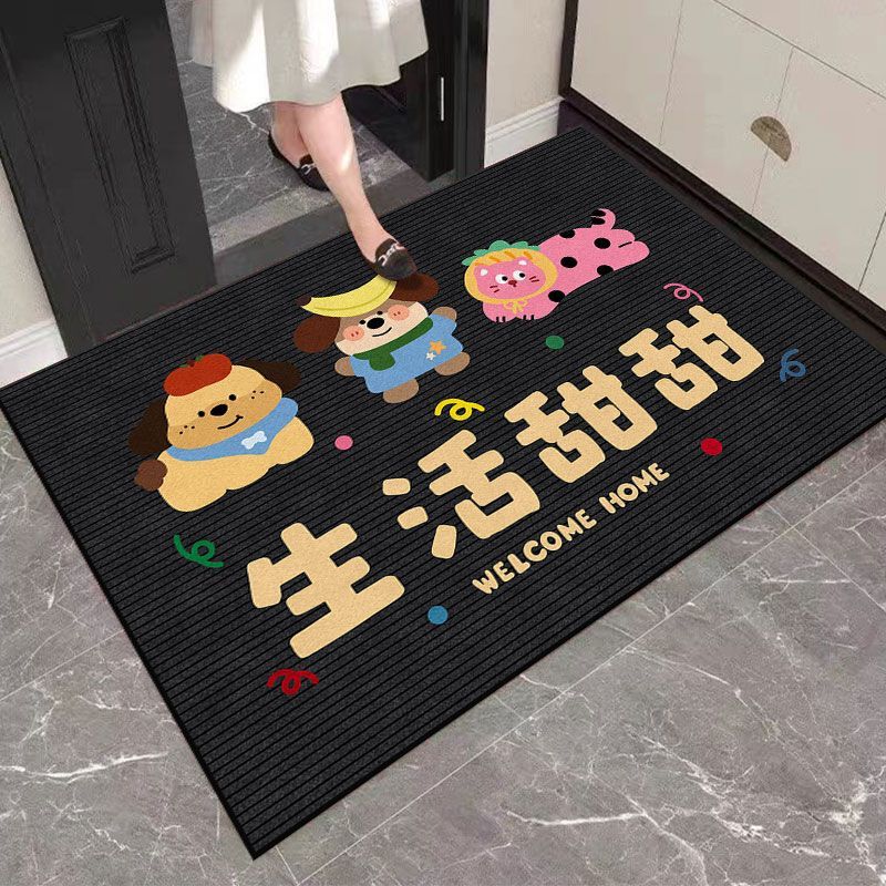 卡通风入户门地垫家用大门口水晶绒地垫耐脏易打理脚垫子一件代发|undefined