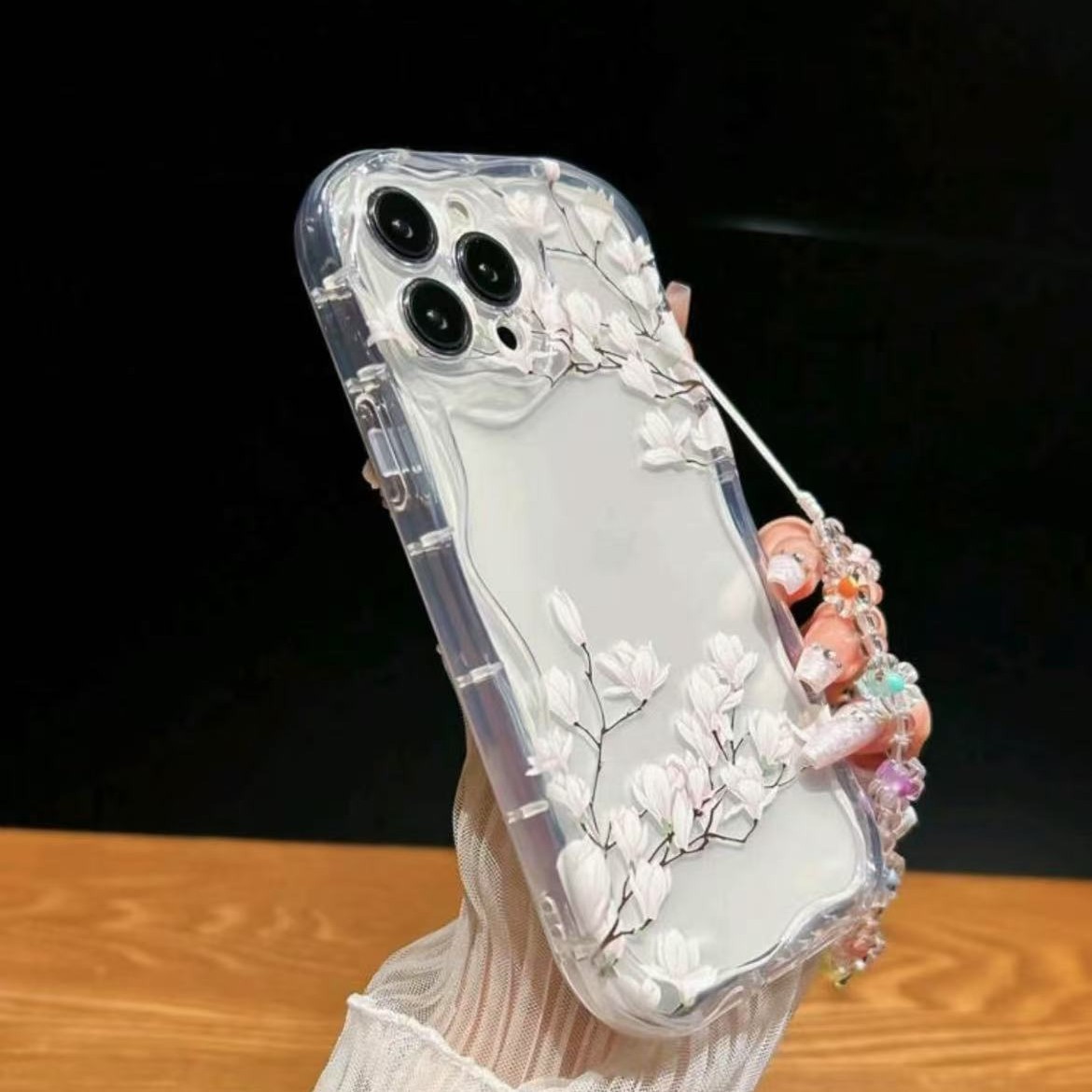 Nueva flor de magnolia blanca china para Apple 16 funda transparente para teléfono móvil iPhone13promax/12/11/15/14