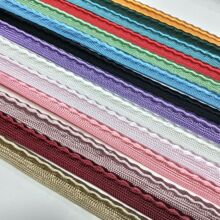 现货9mm人造丝高亮光仿真丝弯曲子母带滚边带镶边绳嵌条出芽条