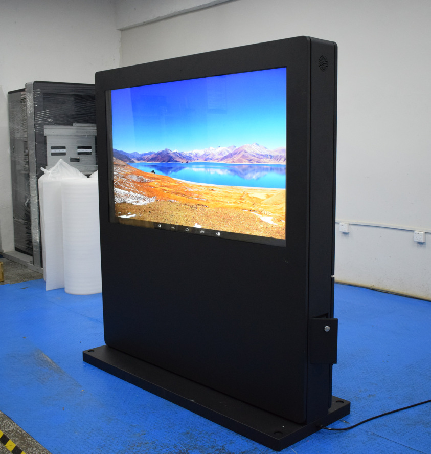 Multitamaño al aire libre alto brillo apariencia control de temperatura personalizado HD red 4K dosel de lluvia vertical en la pared máquina publicitaria