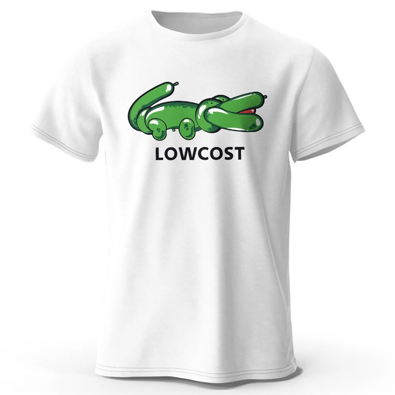 Crocodile Short-Sleeve Crocodile T-Shirt Funny Men's Summer T-Shirt Low-Cost Men's Printed Shirt Green Women's Graphic Clothing