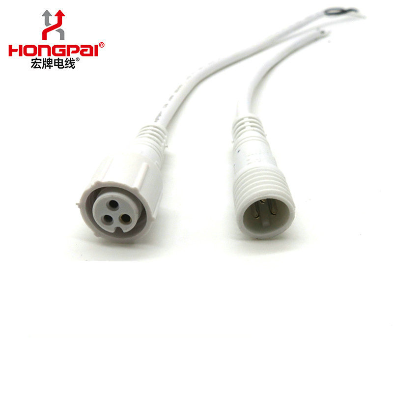 厂家生产0.5平方两芯三芯防水插头 防拉电源线材 防抗驱动输出线