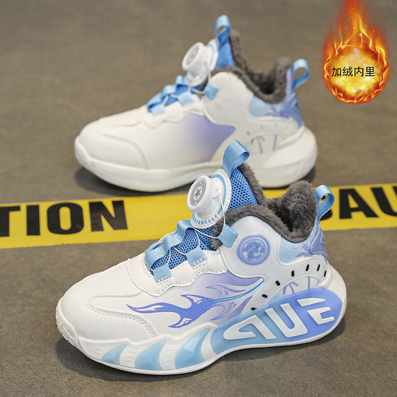 Primavera y verano calzado deportivo para niños niñas niño botón zapatos para correr malla transpirable zapatos casuales para niños grandes zapatos de baloncesto