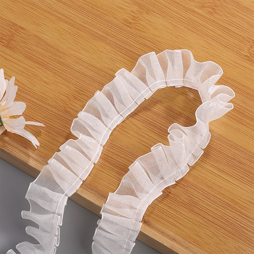 2.5cm white pleated chiffon pleated lace with DIY skirt dress accessories accessories lace wholesale