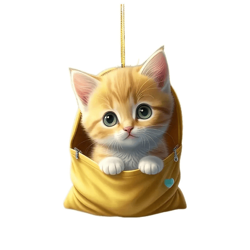 Nuevo estilo transfronterizo 2D lindo gato animal decoración acrílico pequeño colgante decoración del hogar