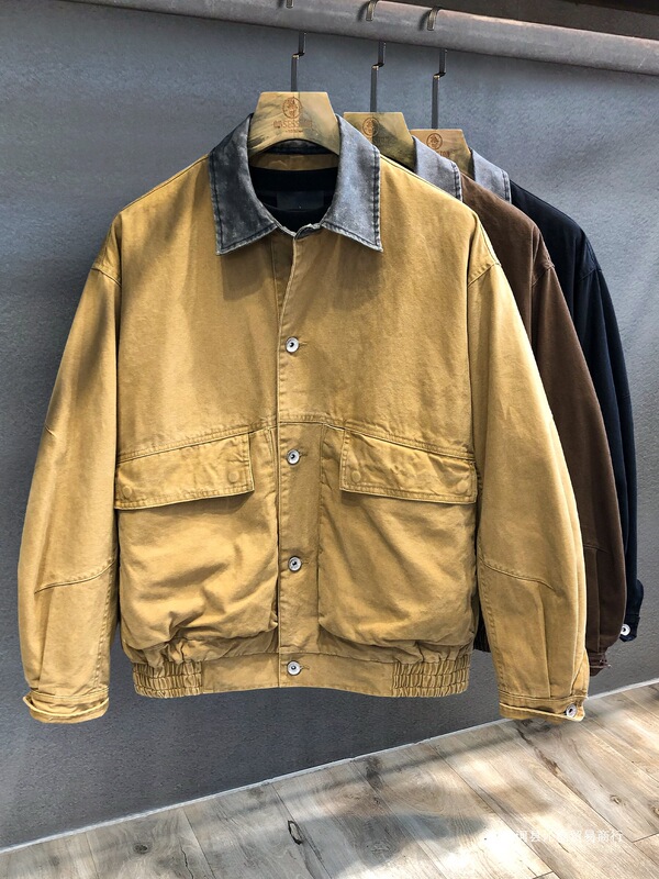 High-Density Raw Cotton Shell Heavyweight Barn Style Barn Jacket Men's Autum New American Work Jacket Men