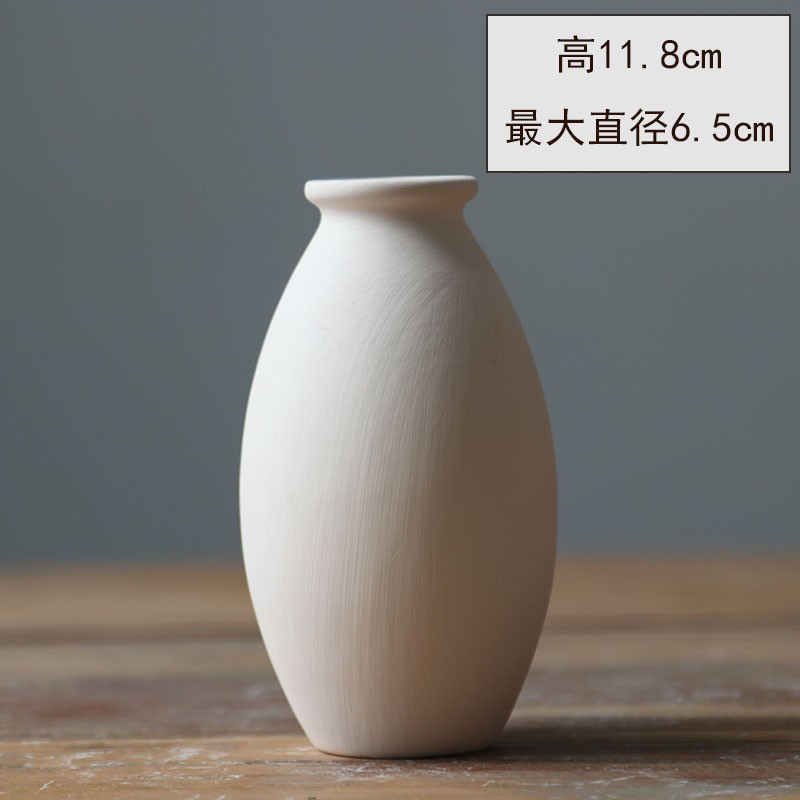 Vasos de cerámica simple, flores secas al aire nórdicas, flores secas al aire, pinturas de color bajo esmalte cerámico, productos semiacabados de bricolaje.