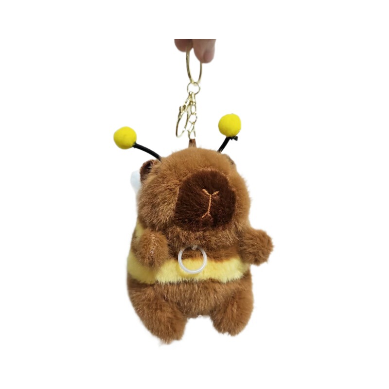 かわいいぬいぐるみのハチのカピバラの羽の振動のキーホルダーの卸売りのカピバラの外国貿易の小さい贈り物の人形は機をつかみます。|undefined