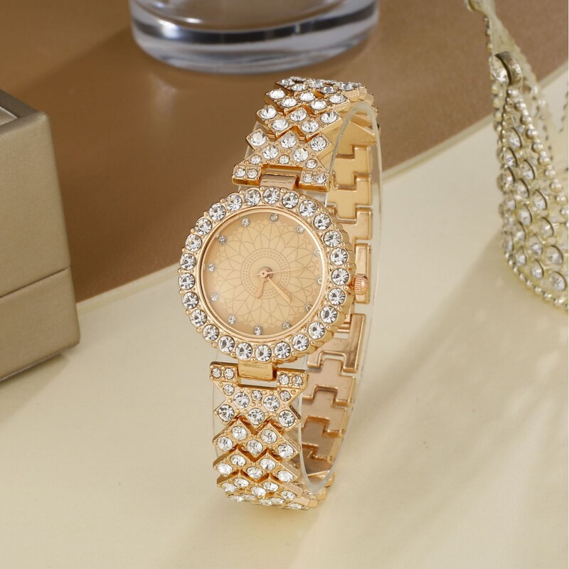 Live Broadcast Foreign Trade Popular Douyin Internet Celebrity Full Diamond Ladies Watch Student Female Watch Quartz Watch Bracelet Watch Manufacturer Wholesale
