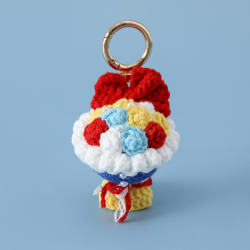 日本と韓国の完成品かぎ針編みウサギの耳小さな花束インスタイルかぎ針編みキーホルダー小さなバッグペンダント白雪ウサギの耳|undefined