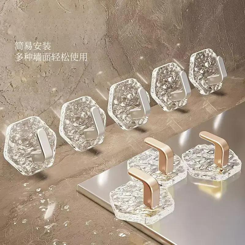【New Simple Design】No-Drill Creative Acrylic Adhesive Wall Hooks for Bathroom and Dormitory 【New Simple Design】No-Drill Creative Acrylic Adhesive Wall Hooks for Bathroom and Dormitory