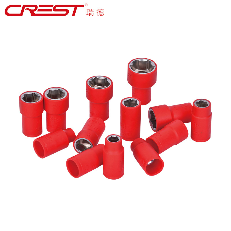 VDE耐高压1000V绝缘五金工具套筒六角电动汽车维修扳手套筒头