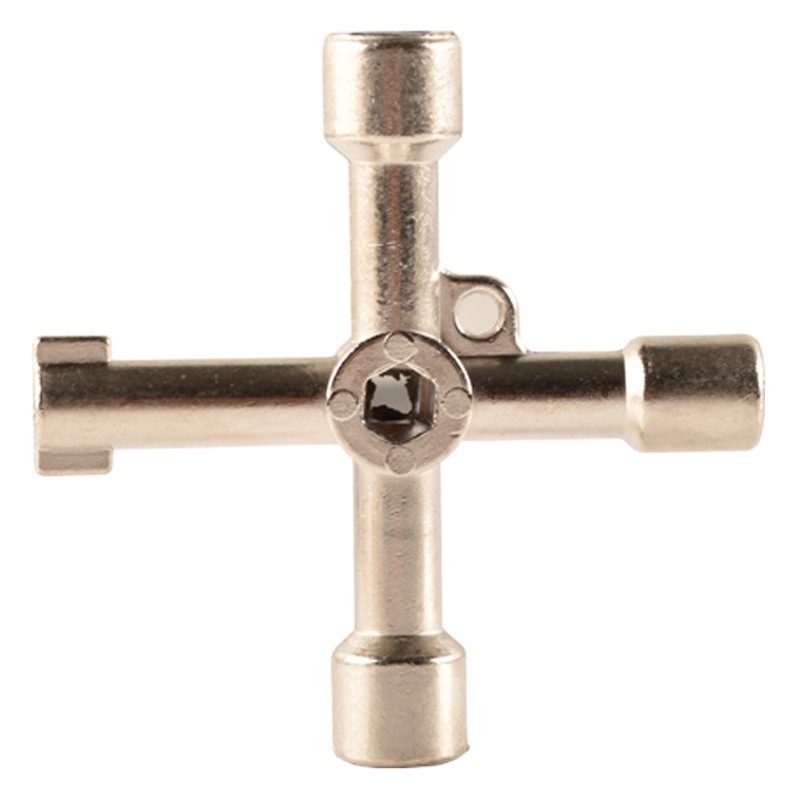 Multi-functional key water meter electric control cabinet fire door high-speed rail car faucet four-corner triangle cross elevator accessories