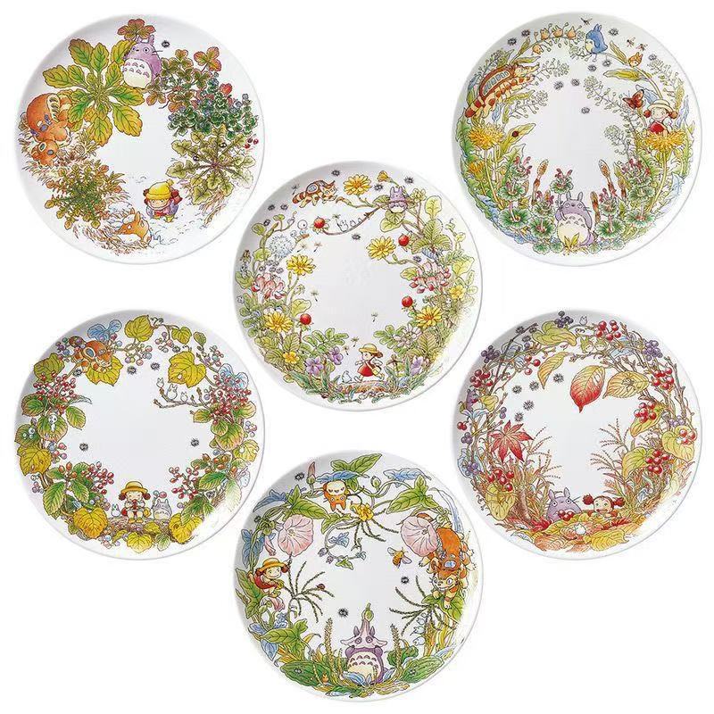 Cross-Border Direct Sales of Japanese Z Studio Ghibli Totoro Series Dinner Plates, Shallow Plates, Dessert Plates, Household Tableware, Bone China Plates Cross-Border Direct Sales of Japanese Z Studio Ghibli Totoro Series Dinner Plates, Shallow Plates, Dessert Plates, Household Tableware, Bone China Plates