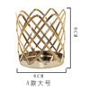 Selected cross -border light luxury gold iron artstick desktop storage hollow woven candlestick decorative ornaments
