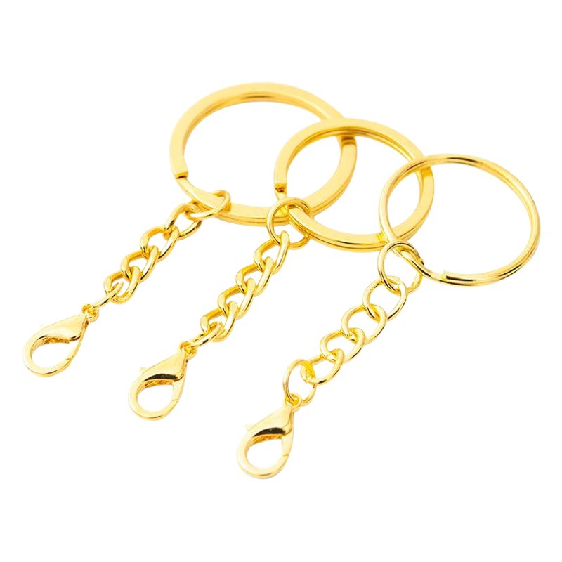 Llavero de oro con cierre de mosquetón, accesorios colgantes hechos a mano, llavero de coche DIY, anillo de metal para llaves, cadena colgante, hebilla